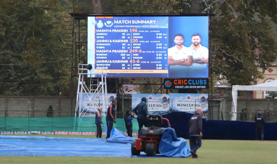 Update: J&K and Madhya Pradesh Ranji Opener Ends in a Draw as MP Take First-Innings Lead