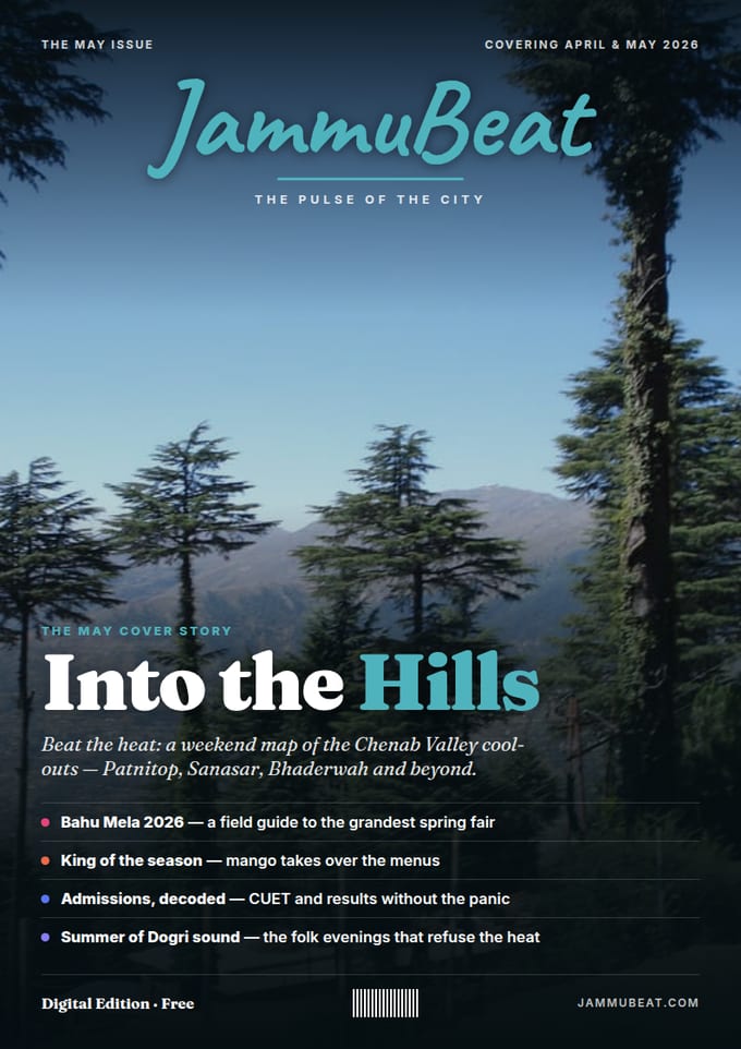 JammuBeat May 2026 cover — Into the Hills